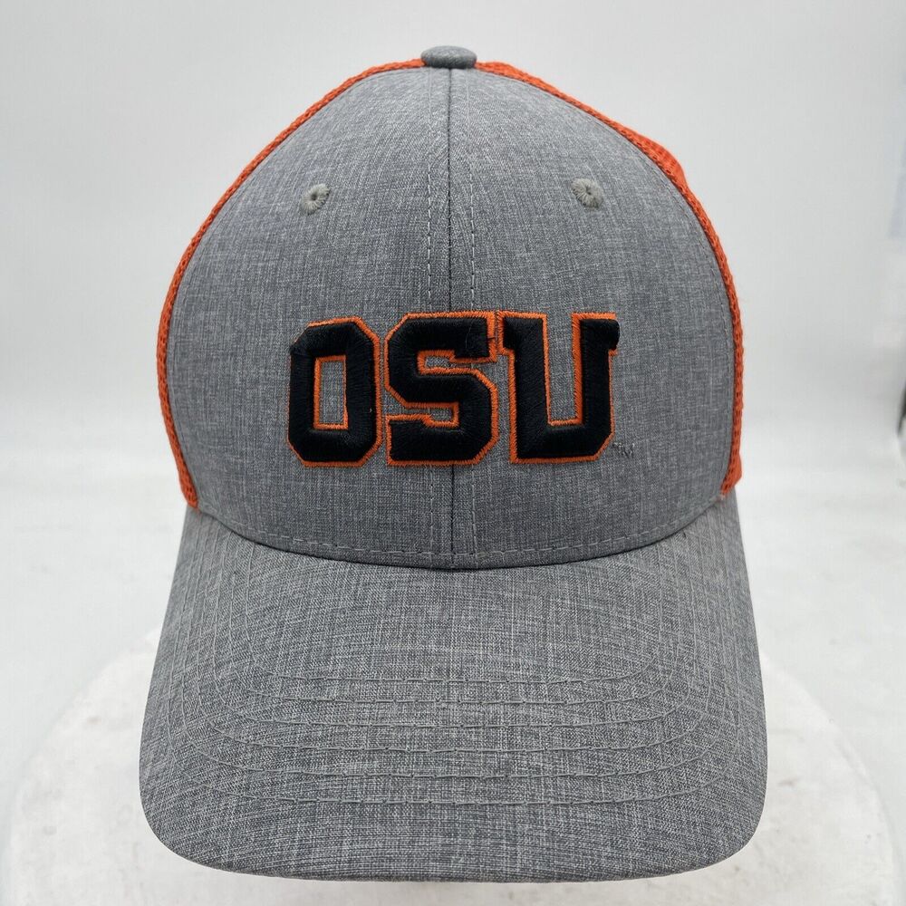 Vintage Oregon State Beavers OSU Gray Hat Cap Strapback Embroidered Trucker